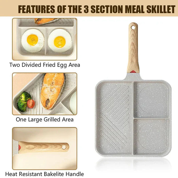 Flerbruks 3 i 1 frokostpanner Kokegryter 9 tommers non-stick panne | Skanto
