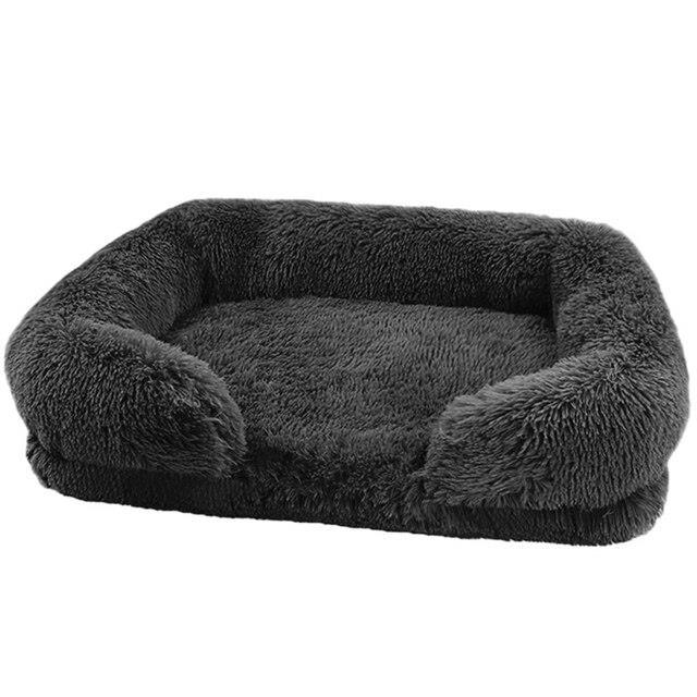Skanto | Luksuriøs Fluffy Hundeseng med Vaskbart Trekk – Grå