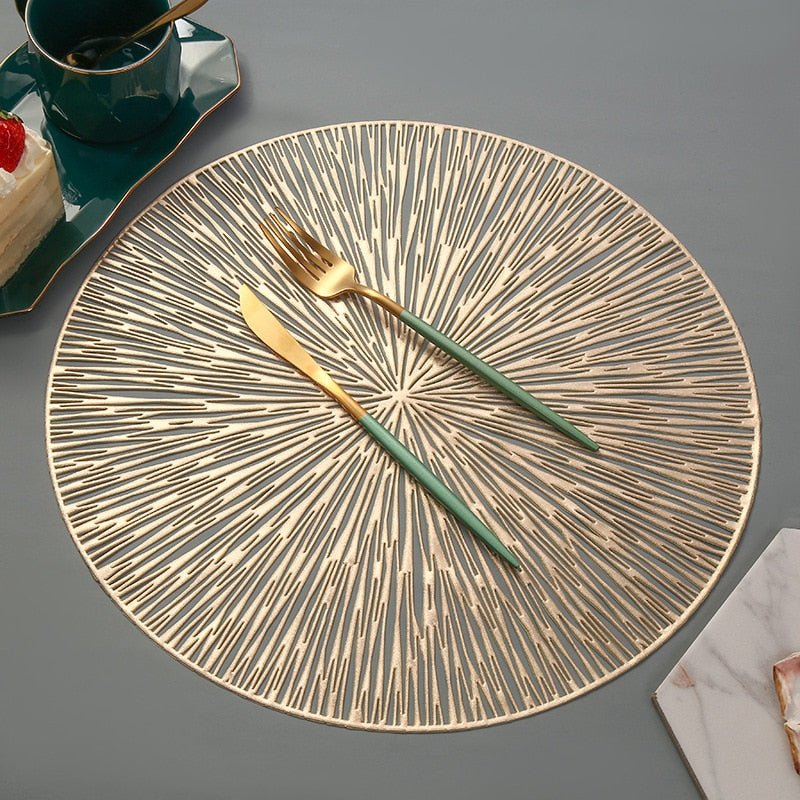 Skanto | NebulaGlow™ Plassunderlag for Middag | Elegante Bordmatter i Galakse Design | Varmeresistent & Ikke-Sklisikkert Borddekor