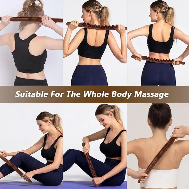 Skanto | WoodEase Pro – Gua Sha massasje pinne laget av tre for muskelavslapping (60 cm)