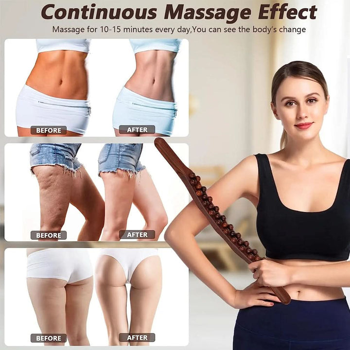 Skanto | WoodEase Pro – Gua Sha massasje pinne laget av tre for muskelavslapping (60 cm)