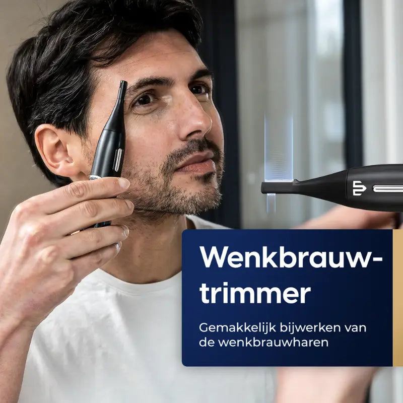 Skanto | TrimPro Nese- og Øyenbrynstrimmer med LCD-skjerm og IPX6 Vanntett Design