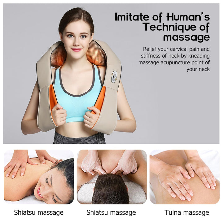 RelaxPro Massasjepute – Shiatsu varmepute for nakke, skuldre og rygg | Skanto