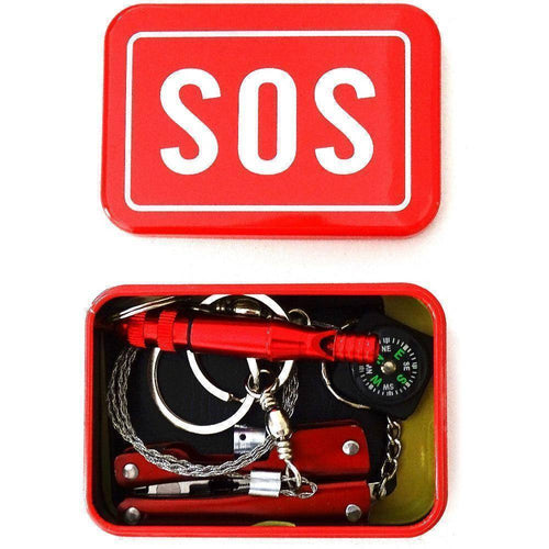 Portable SOS overlevelsespakke med 8 verktøy | Skanto