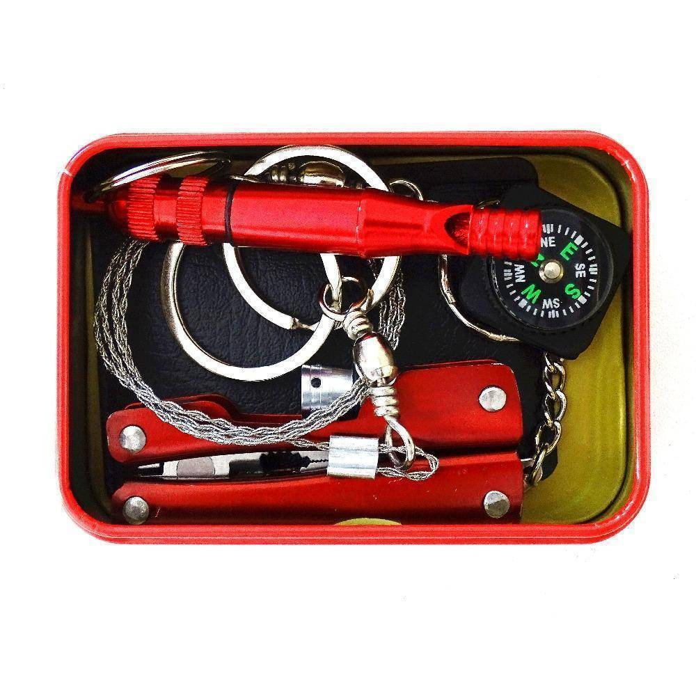 Portable SOS overlevelsespakke med 8 verktøy | Skanto