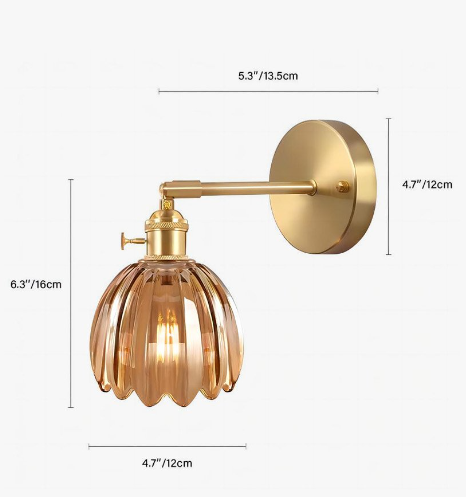 RetroLume – Tulip-formet Glass Vegglampe med Vintage Sjarm Skanto