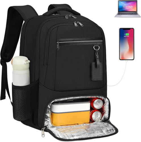 Vanntett Laptop & Lunsj Ryggsekk med USB-port – Multi-kompartments Reisebag | Skanto