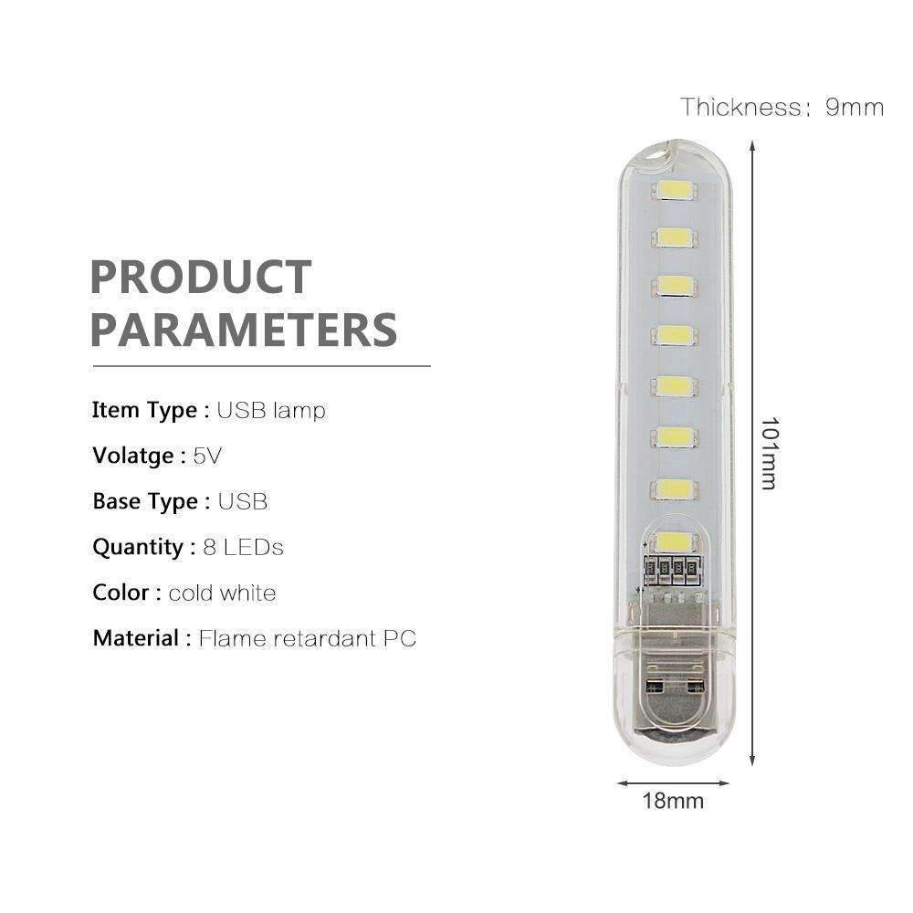 Skanto | Mini USB LED Nattlys - Kald Hvit Lampe