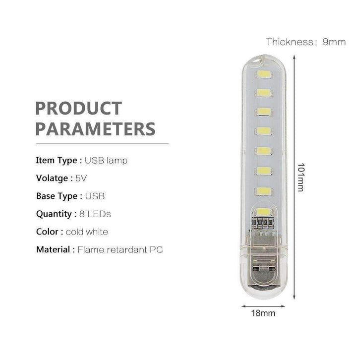 Skanto | Mini USB LED Nattlys - Kald Hvit Lampe