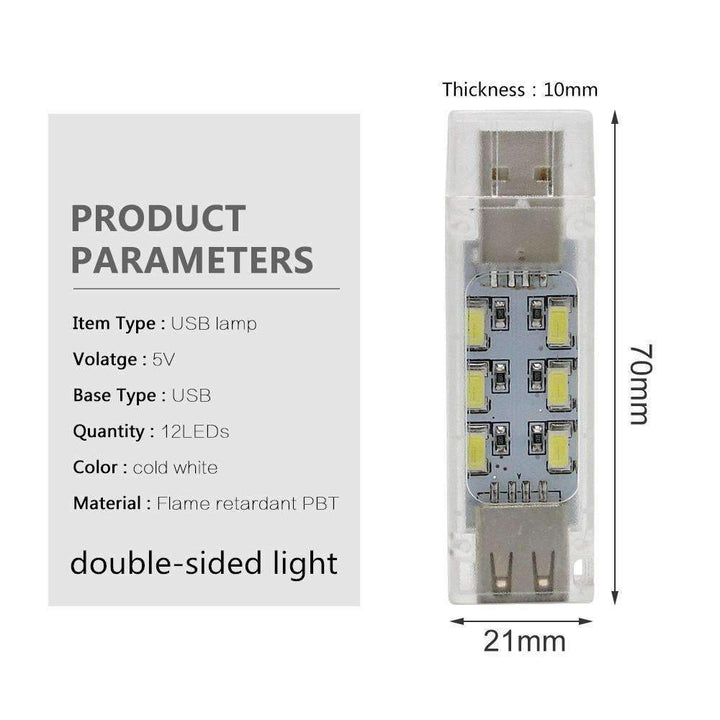 Skanto | Mini USB LED Nattlampe - Kald Hvit Lampe