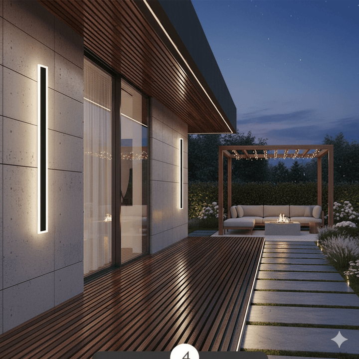 Skanto | NOCTARA – Elegant Moderne Utendørs Vegglampe for Hage & Balkong