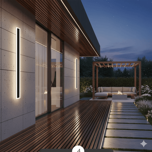 Skanto | NOCTARA – Elegant Moderne Utendørs Vegglampe for Hage & Balkong