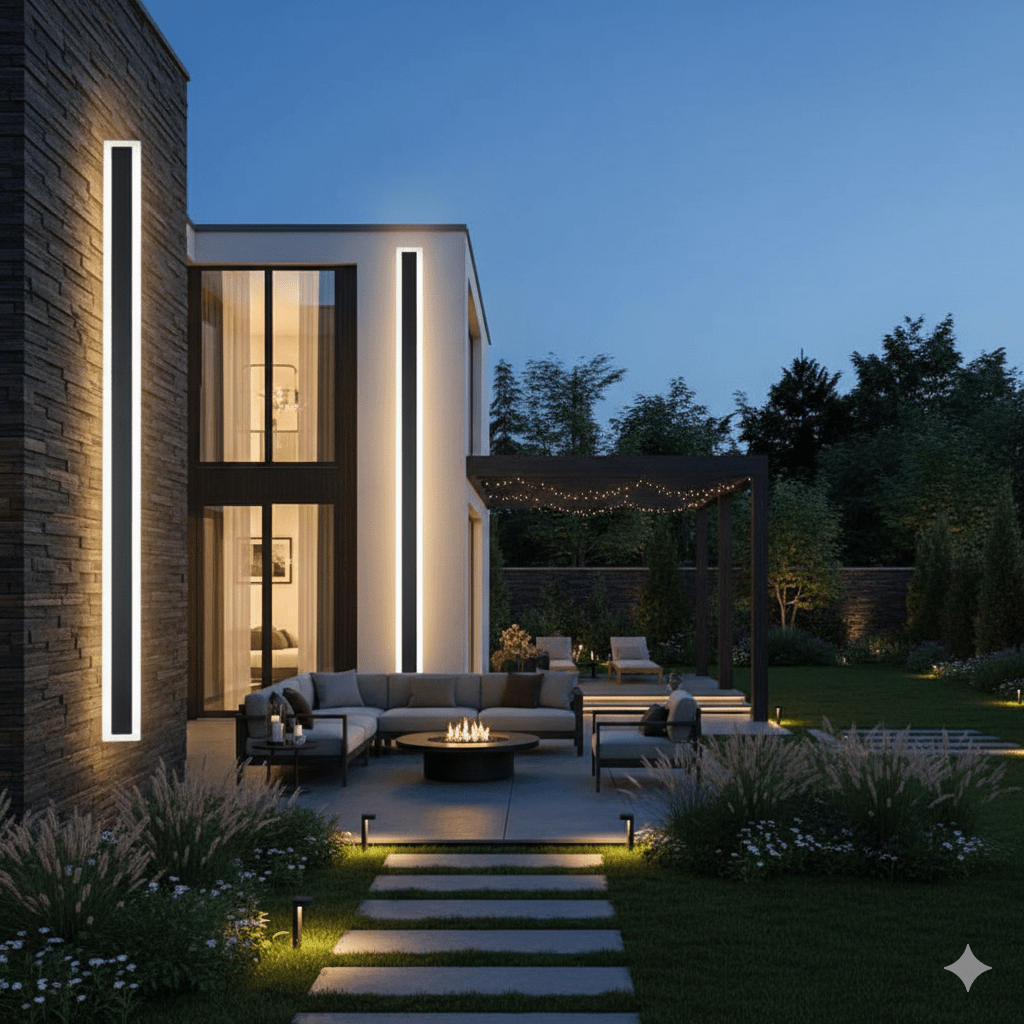 Skanto | NOCTARA – Elegant Moderne Utendørs Vegglampe for Hage & Balkong