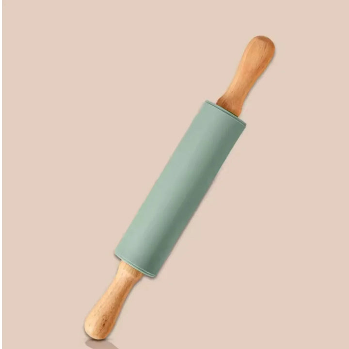 Non-Stick Silikon Kjevle med Treskaft Baking Dough Roller | Skanto