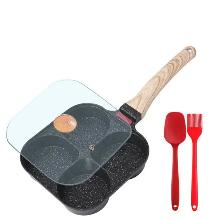 Non-stick egg stekepanne med lokk kjøkken frokost grill panne | Skanto