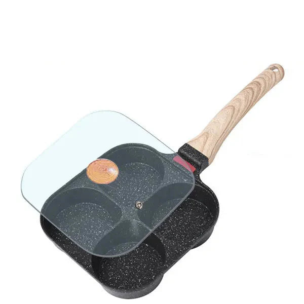 Non-stick egg stekepanne med lokk kjøkken frokost grill panne | Skanto