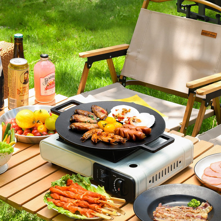 Non-stick Stekepanne Utendørs Støpejern BBQ Plate Camping Grillpanne | Skanto