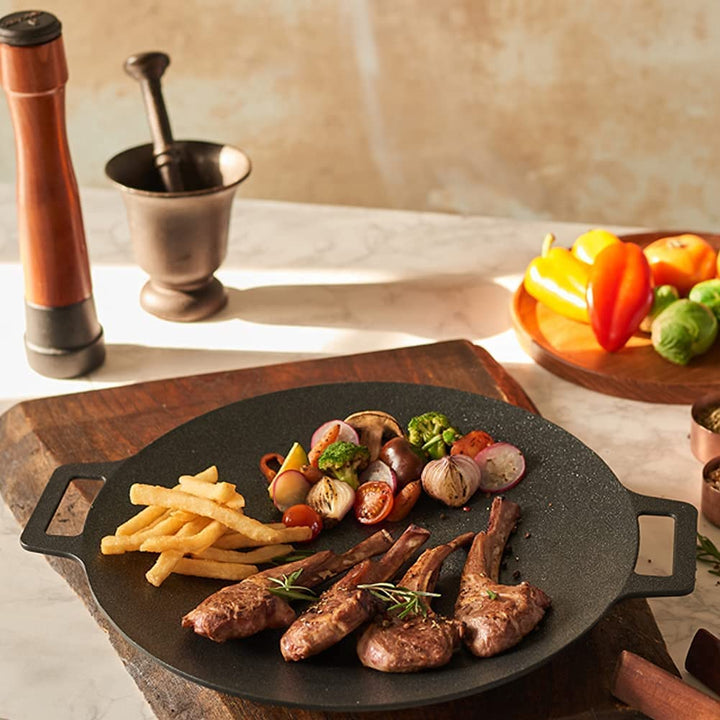 Non-stick Stekepanne Utendørs Støpejern BBQ Plate Camping Grillpanne | Skanto