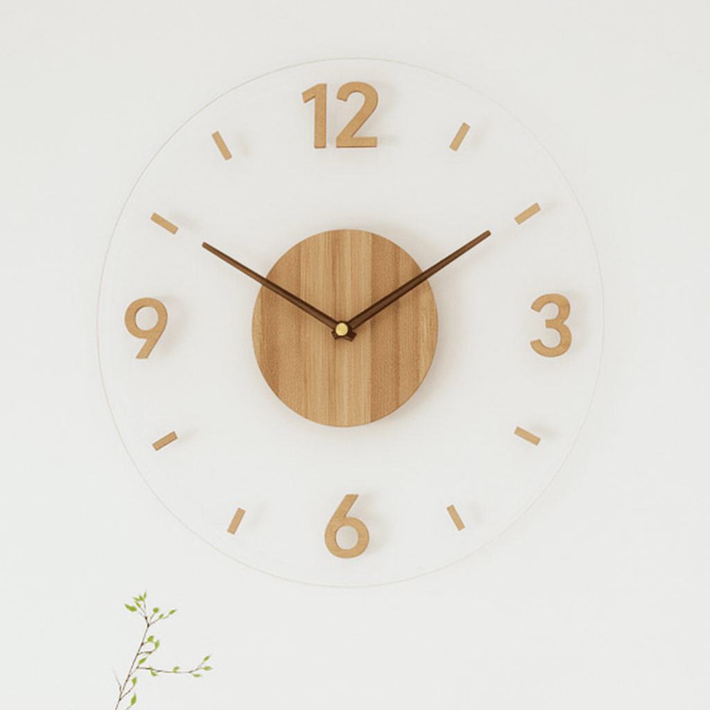NORDORA – Geräuschlose skandinavische Wanduhr aus Naturholz