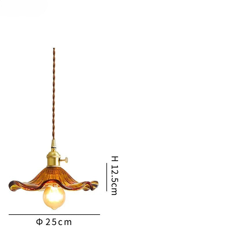 Norvo | NORDISK DESIGN LED HENGENDE LAMPE | FARGET GLASS & KOPPER BELYSNING FOR SOVEROM, STUE & BAR