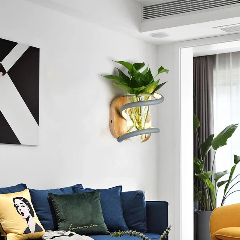 Norvo | NORDLUME – Nordisk Tre Utendørs Veggvase Lampe med LED Belysning