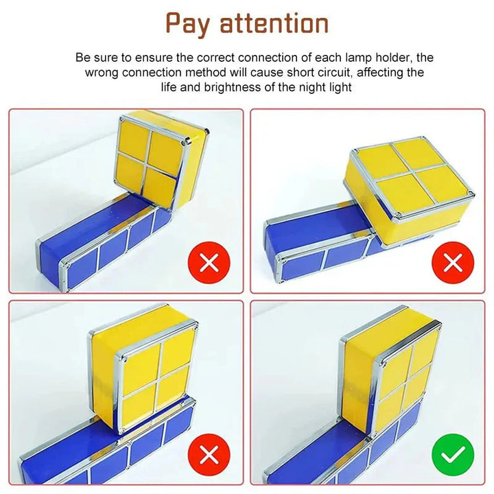 Nyhet 3D Byggbar Puslespill Nattlampe med LED-farger | Skanto