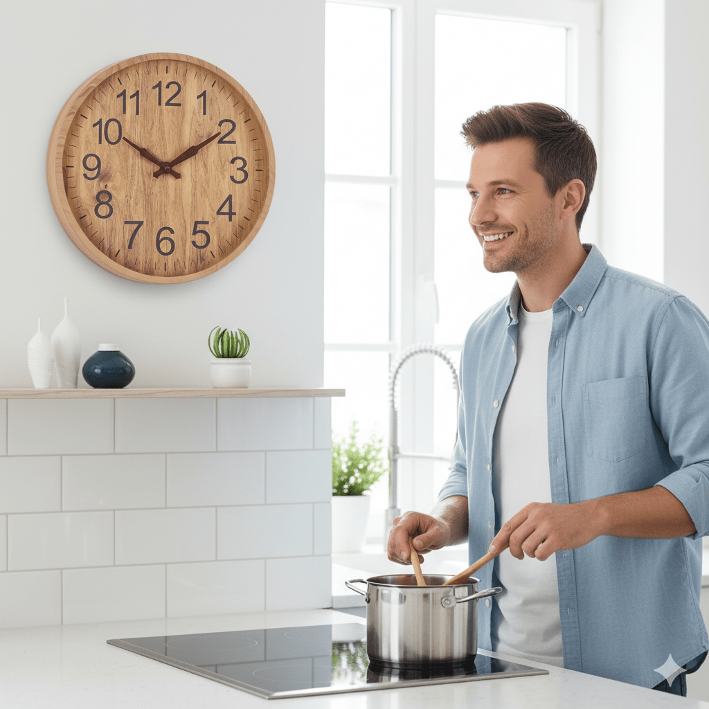 Skanto | OAKTICK – Stille Treveggklokke med Naturlig Sjarm