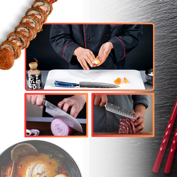Havblå japanske kniver