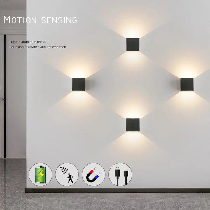 Oppladbar vegglampe med sensor