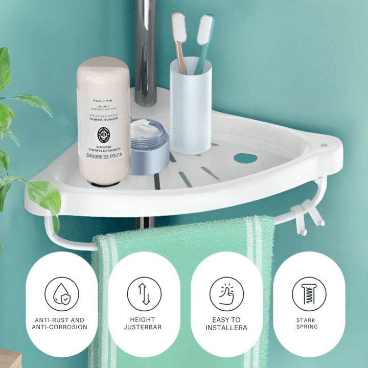 Skanto | Organiva Premium Dusj Oppbevarings Tårn | Utvidbar baderomshylle med vanntett design
