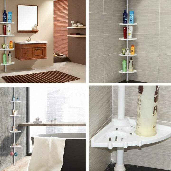 Skanto | Organiva Premium Dusj Oppbevarings Tårn | Utvidbar baderomshylle med vanntett design