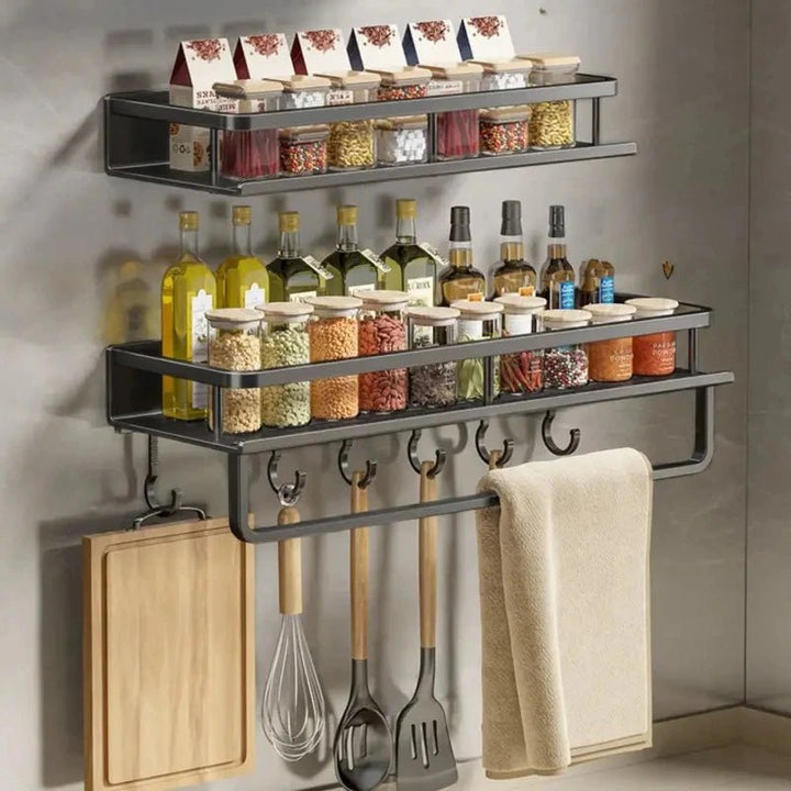 Skanto | ORGANIX RACK – Veggmontert Kjøkkenhylle med Redskapsstang