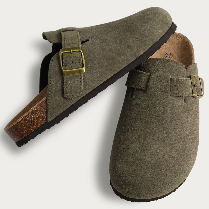 Skanto | Herresandaler FootRest med fleece og korksåle