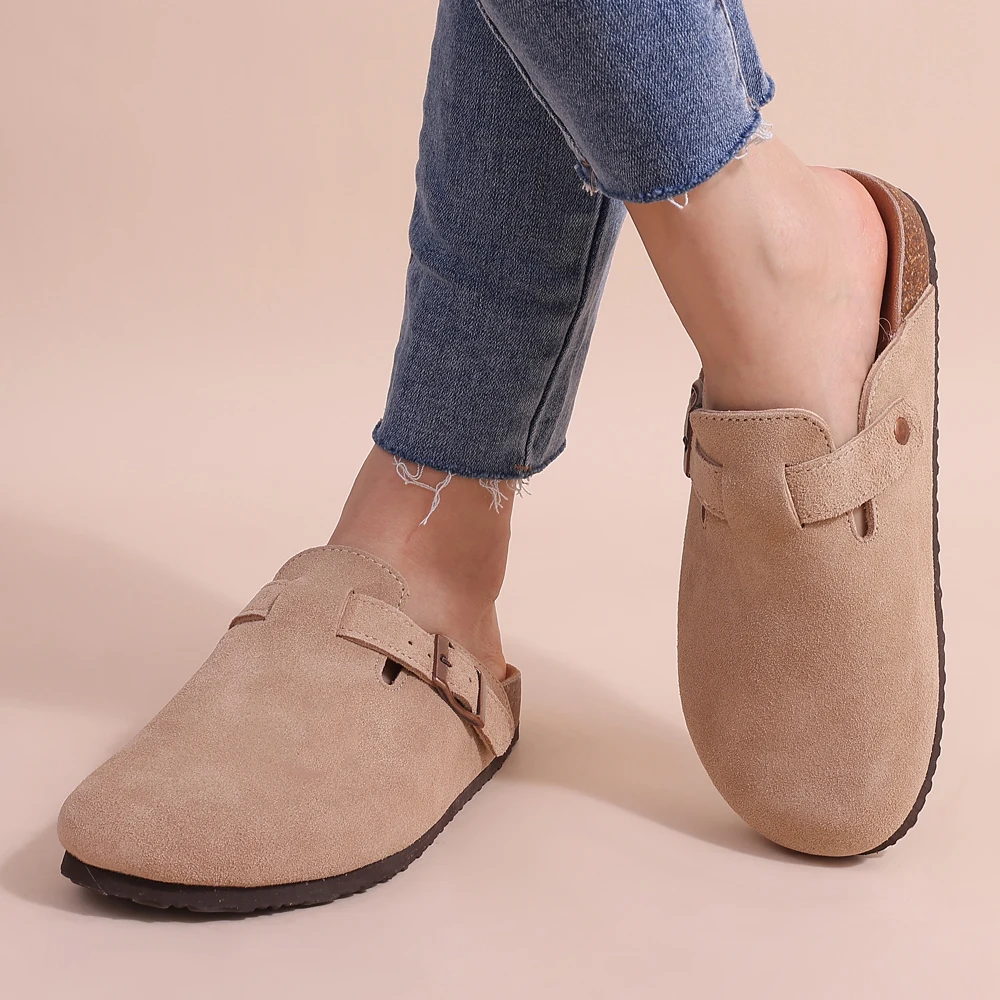 Skanto | Herresandaler FootRest med fleece og korksåle