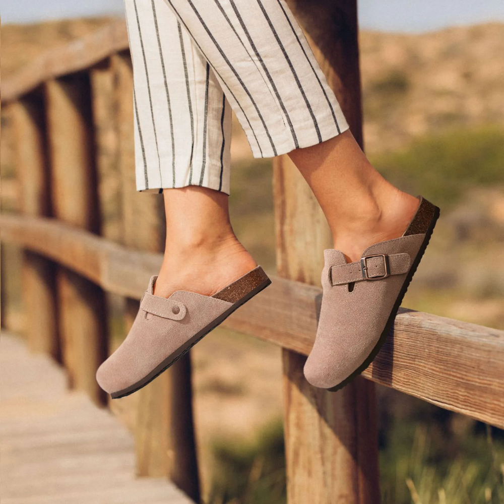 Skanto | Herresandaler FootRest med fleece og korksåle