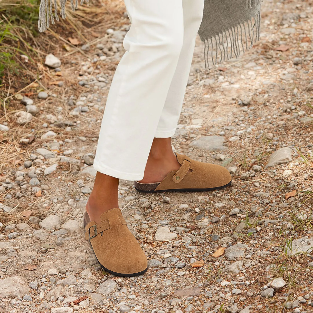 Skanto | Herresandaler FootRest med fleece og korksåle