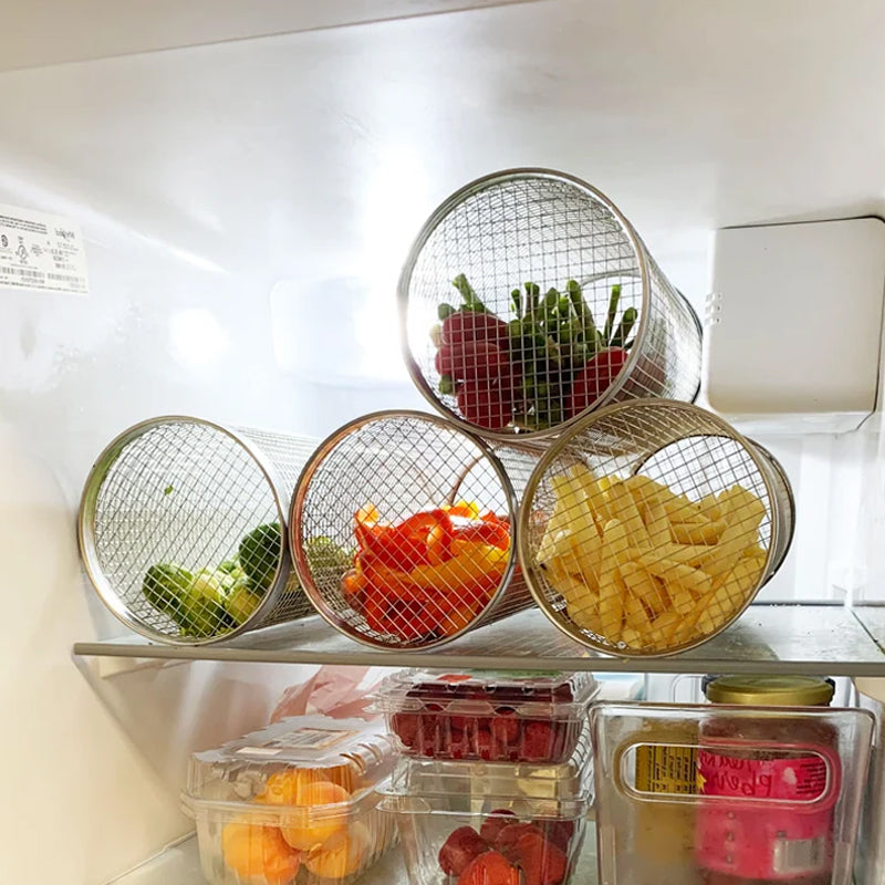 Skanto | Rustfritt Stål Rullende BBQ Grillkurv – Roterende Design for Perfekt Grillet Mat