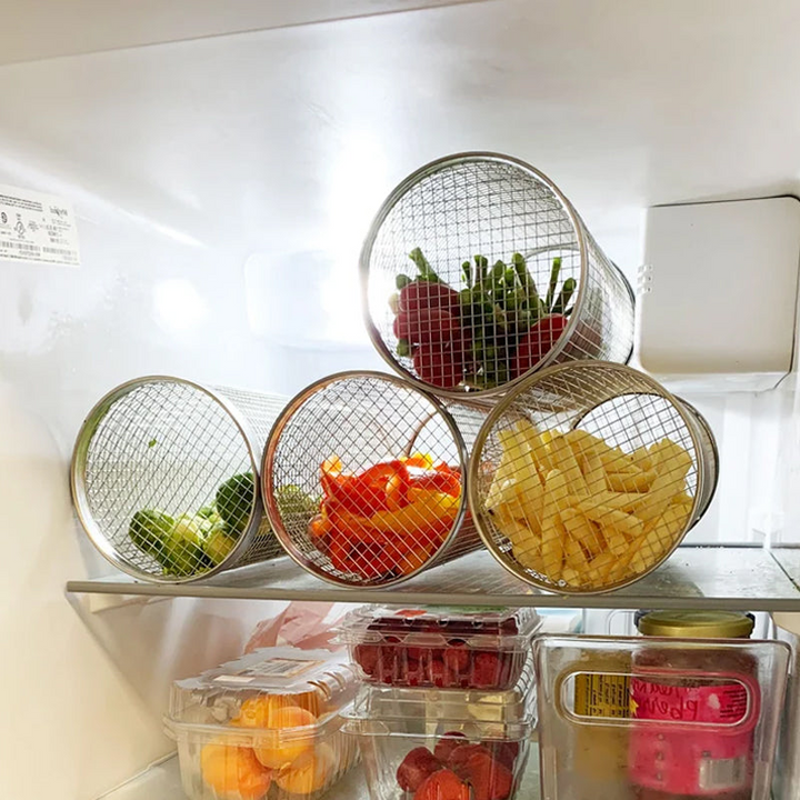 Skanto | Rustfritt Stål Rullende BBQ Grillkurv – Roterende Design for Perfekt Grillet Mat