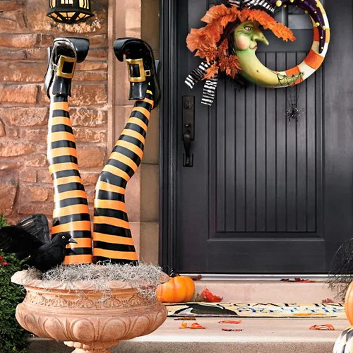Skanto | Witch Leg Stakes, Set Of Two Yard Halloween Decoration