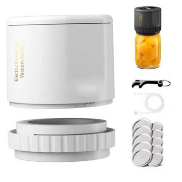 Skanto | Elektrisk Mason Jar Vakuum Forseglingssett | Trådløst og Effektivt Vakuumsystem for Mason Jar - Enkel Matbevaring