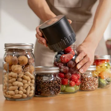 Skanto | Elektrisk Mason Jar Vakuum Forseglingssett | Trådløst og Effektivt Vakuumsystem for Mason Jar - Enkel Matbevaring