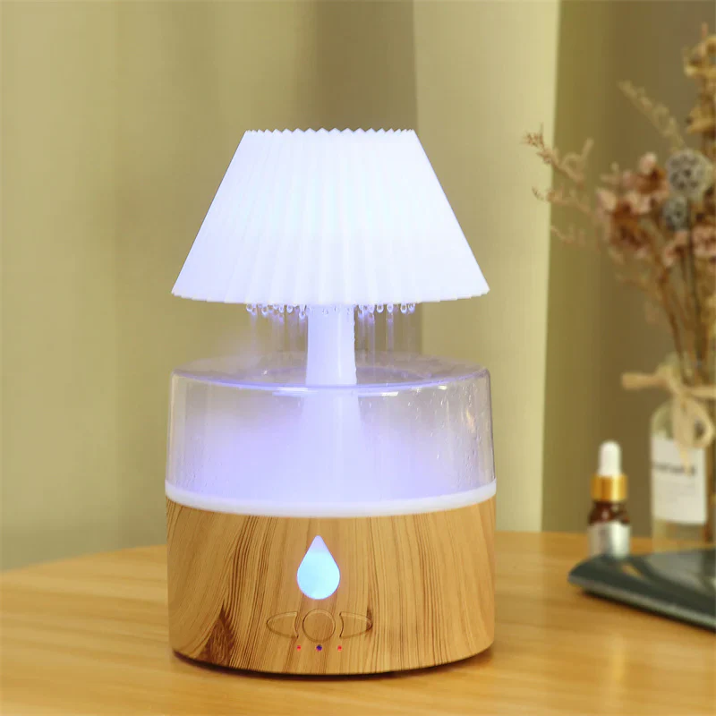 Skanto | Regnsky Luftfukter - Kaldt tåke Aromaterapi Diffuser, USB-drevet med Nattlys