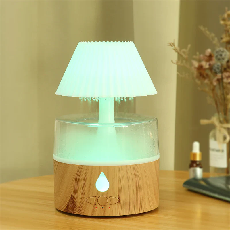 Skanto | Regnsky Luftfukter - Kaldt tåke Aromaterapi Diffuser, USB-drevet med Nattlys