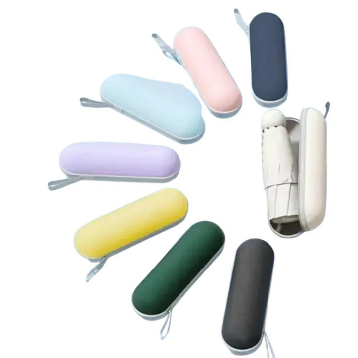 Skanto | Reiseparaply Kompakt Lett Portable UK Sterk Vanntett Sammenleggbare Paraplyer Med 6 Ribbe Reinforced