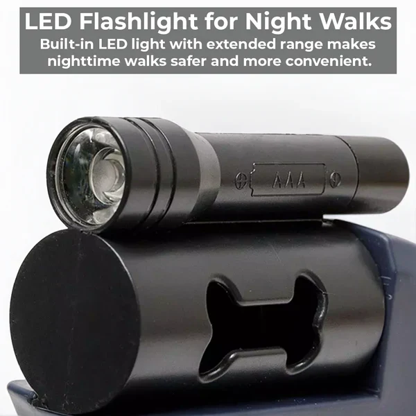 Skanto | Dual Retractable Dog Leash with Flashlight & Waste Bag Holder