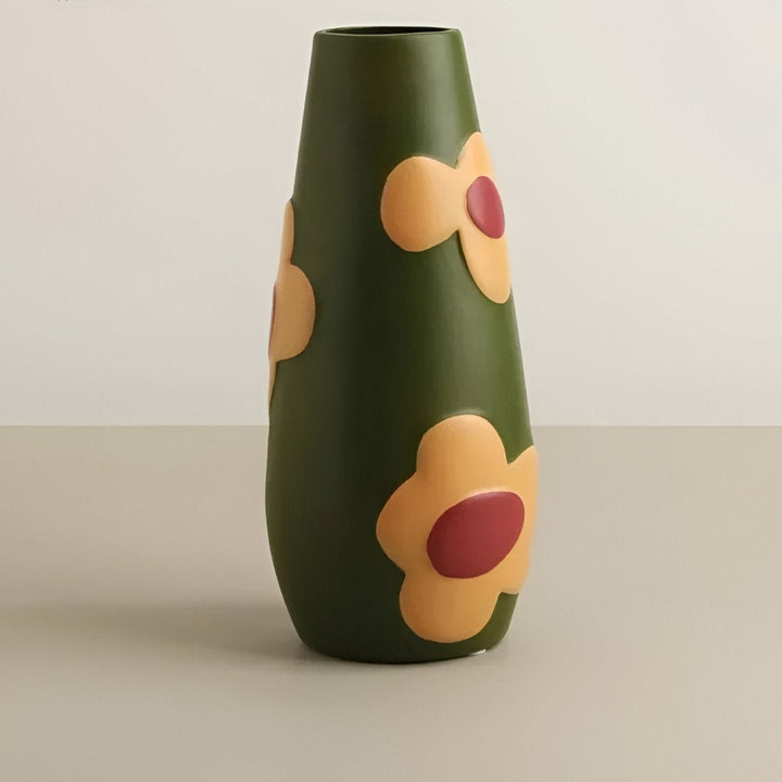 Malt blomsterkeramikkvase for hjemmedekor og blomster | Skanto