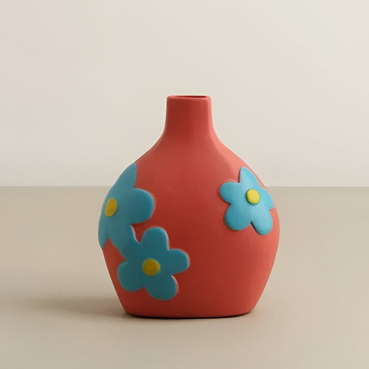 Malt blomsterkeramikkvase for hjemmedekor og blomster | Skanto