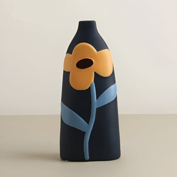 Malt blomsterkeramikkvase for hjemmedekor og blomster | Skanto