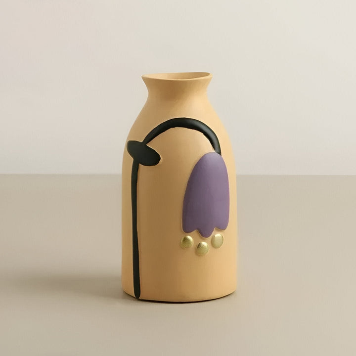 Malt blomsterkeramikkvase for hjemmedekor og blomster | Skanto