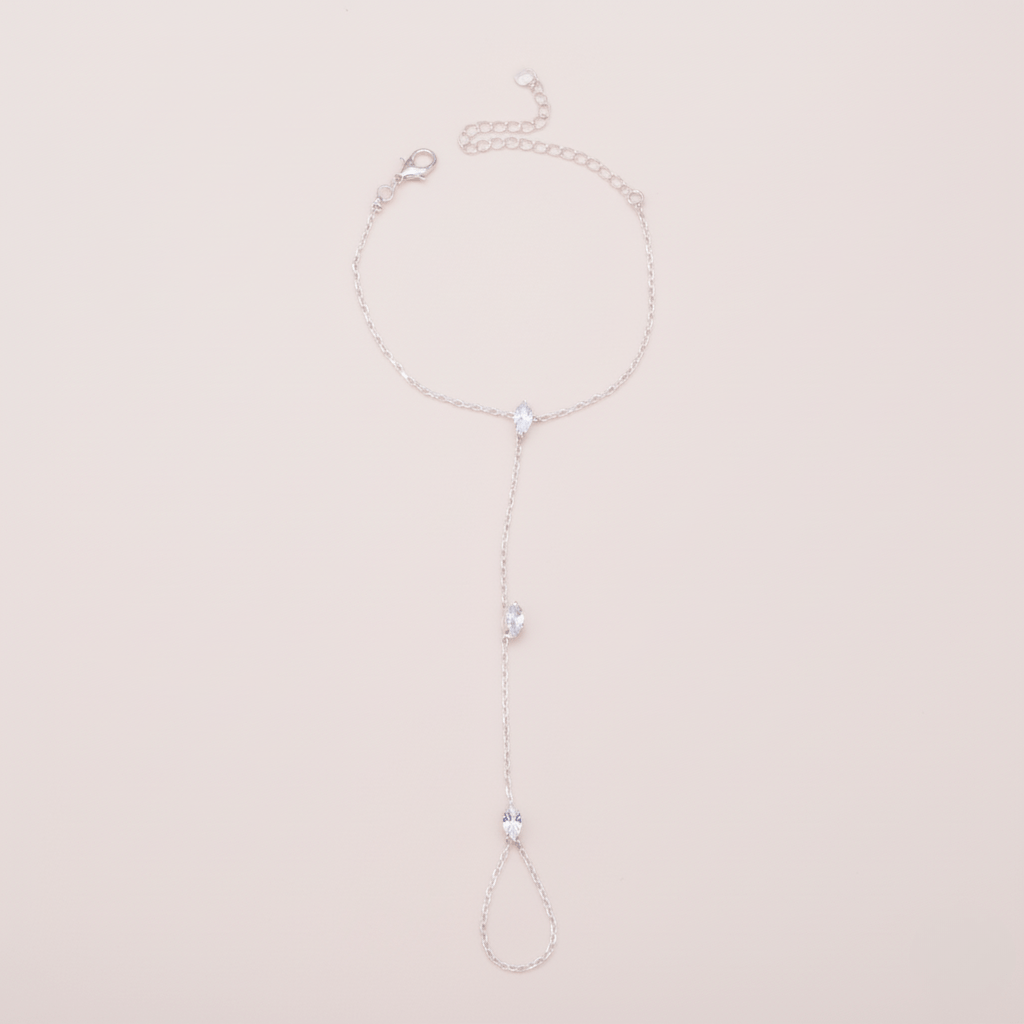 Skanto | PalmGrace – Justerbar Finger Ring Palm Armbånd med Strålende Krystaller